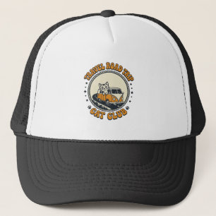 Reise Roadtrip Katze Haustierliebhaber Shirt Kunst Truckerkappe
