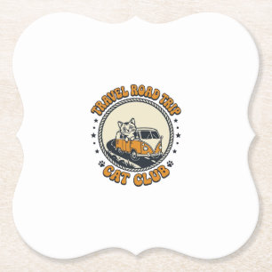 Reise Roadtrip Katze Haustierliebhaber-Shirt Kunst Untersetzer