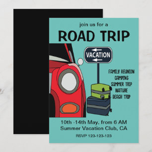 Reise Roadtrip Sommerferien Einladung