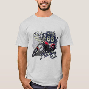 Reise Route 66, Vintage-Motorrad T-Shirt