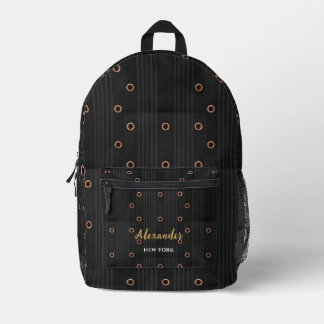 Reise-Rucksäcke modern - Elegant Schwarz & Gold Bedruckter Rucksack
