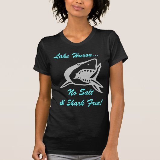 Reise-Schwimmen der Huronsee kein Salz u. Haifisch T-Shirt (Vorderseite)