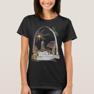 Reise-Skizze des Saint Louis Arch in Weiß T-Shirt