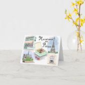 Reise-Skizze Notecard: Macarons in Paris Karte (Gelbe Blume)