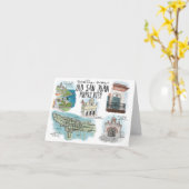 Reise-Skizze Notecard: Schlenderndes altes San Karte (Gelbe Blume)