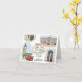 Reise-Skizze Notecard: Tee in London, England Karte (Gelbe Blume)