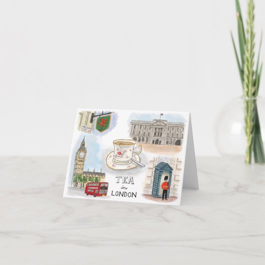 Reise-Skizze Notecard: Tee in London, England Karte (Vorderseite)