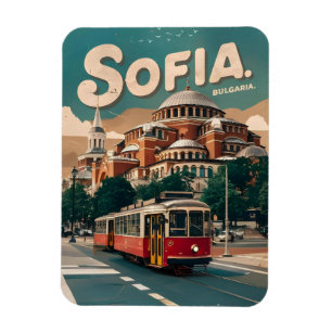 Reise Sofia, Bulgarien Vintage-Geschenke Stadtstra Magnet