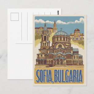 Reise Sofia, Bulgarien Vintage-Geschenke und Souve Postkarte