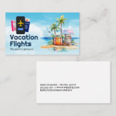 Reise Sommerurlaub | Passport-Flugzeug Visitenkarte (Vorne/Hinten)