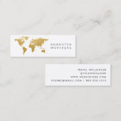 Reise-Sozialmedium-GoldWeltkarte Mini Visitenkarte (Vorne/Hinten)