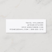 Reise-Sozialmedium-GoldWeltkarte Mini Visitenkarte (Rückseite)