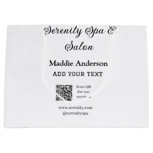 Reise-Spa-Salon scannt QR für Dienstleistungen Web Große Geschenktüte