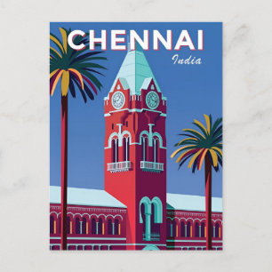 Reise Stadt Chennai Indien Urlaub retro Postkarte