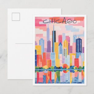 Reise Stadt Chicago USA Ästhetik Postkarte