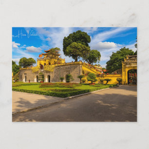 Reise Stadt Hanoi Vietnam Retro Urlaub im Vintage- Postkarte