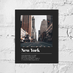 Reise Stadt Name Foto Elegant Minimal Schwarz Poster