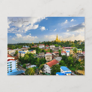 Reise Stadt Yangon Myanmar Buddhismus Altar im Vin Postkarte