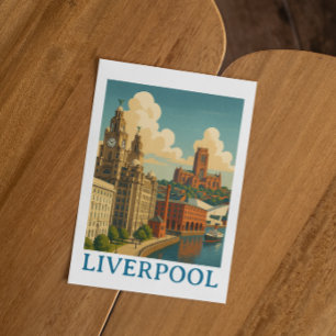 Reise Stadtansicht Liverpool England im Vintage-St Postkarte