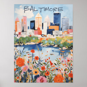 Reise Stadtästhetik Baltimore Maryland Poster