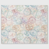 Reise-Stempel-Muster der Vintage-Welt (8) Geschenkpapier (Flach)