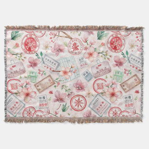 Reise-Stempel-Muster im Vintage-Stil (1) Decke