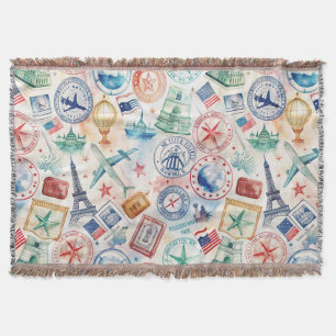 Reise-Stempel-Muster im Vintage-Stil (3) Decke