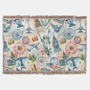 Reise-Stempel-Muster im Vintage-Stil (6) Decke