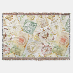 Reise-Stempel-Muster im Vintage-Stil (7) Decke