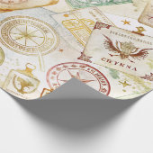 Reise-Stempel-Muster im Vintage-Stil (7) Geschenkpapier (Ecke)
