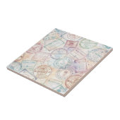 Reise-Stempel-Muster im Vintage-Stil (8) Fliese (Seite)