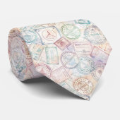 Reise-Stempel-Muster im Vintage-Stil (8) Krawatte (Gerollt)