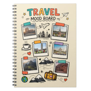 Reise-Stimmungsboard Traumreise-Journal-Cover Notizblock