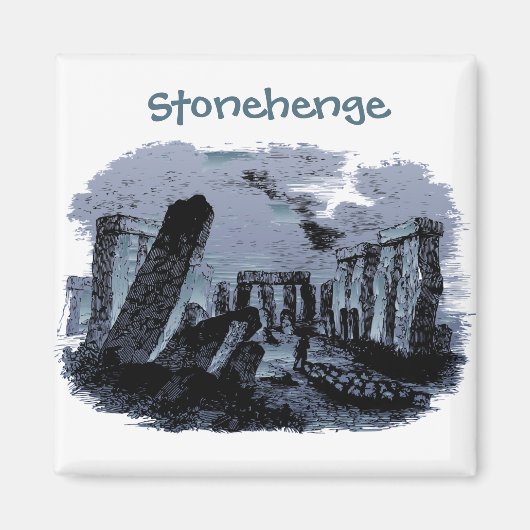 Reise- |Stonehenge Portrait Custom Text Kühlschran Magnet (Vorne)
