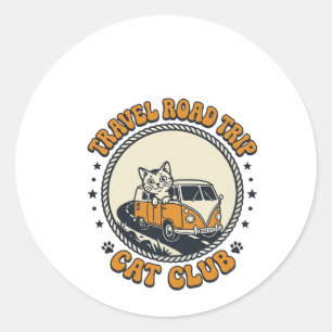 Reise Straßenfahrt Katze Haustierliebhaber-Shirt K Runder Aufkleber