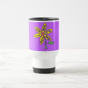 Reise-Tasse - ausgereifter gelber Blumen-Power Reisebecher