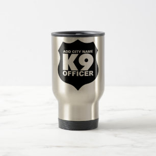 Reise-Tasse des Offizier-K9, ADDIEREN STADT-NAMEN Reisebecher