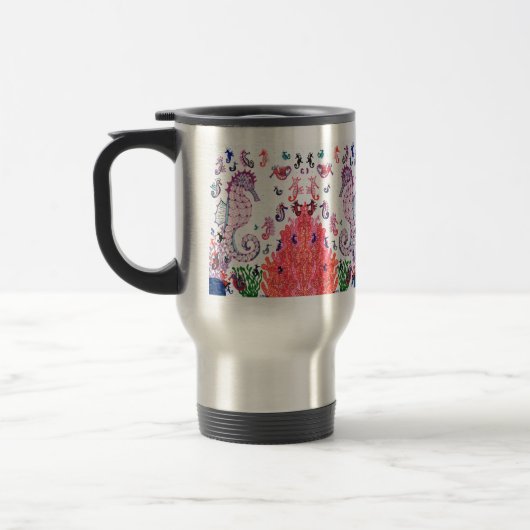 Reise-Tasse. Design Seepferdchen Reisebecher (Links)