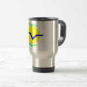 Reise-Tasse, DMR Logo mit Text Reisebecher (VorderseiteRechts)