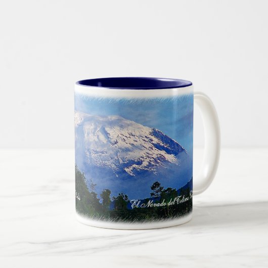 Reise-Tasse El Nevado Del Tolima Kolumbien Zweifarbige Tasse (VorderseiteRechts)