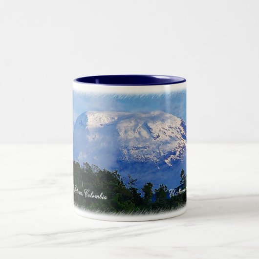 Reise-Tasse El Nevado Del Tolima Kolumbien Zweifarbige Tasse (Mittel)
