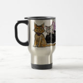 Reise-Tasse, glückliche streunende Katzen, Reisebecher (Links)