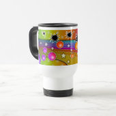 Reise-Tasse - GROSSE KNALL-SCHWARZE LOCH-POP-KUNST Reisebecher (Vorderseite Links)