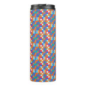 Reise-Tasse mit lebendigem geometrischem Muster Thermosbecher (Rückseite)