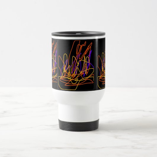 Reise/ Tasse Modernes Neondesign bunt (Mittel)