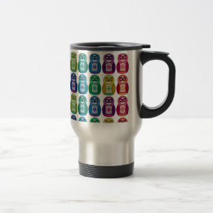 Reise-Tasse - niedliche Regenbogen Matryoshka Eule Reisebecher