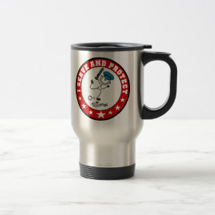 Reise-Tasse 'Polizist dienen und schützen' Reisebecher