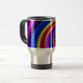 Reise-Tasse - Regenbogen-Strudel-Fraktal-Muster Reisebecher (Vorderseite Links)