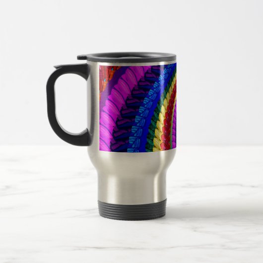 Reise-Tasse - Regenbogen-Strudel-Fraktal-Muster Reisebecher (Links)