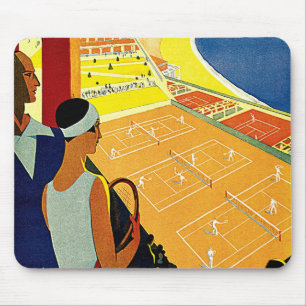 Reise, Tennis, Sport, Monte Carlo Monaco im Vintag Mousepad